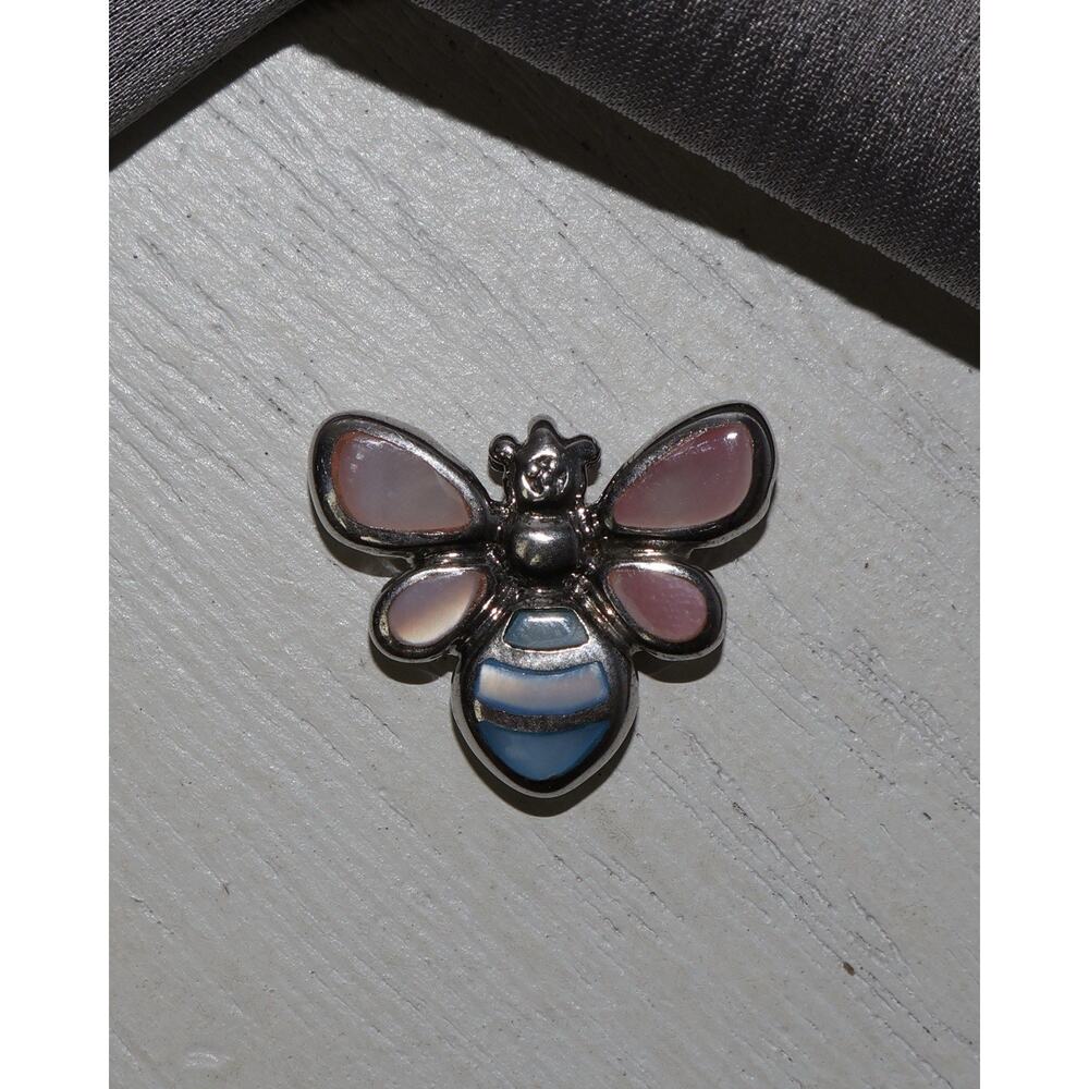 Vintage Sterling Silver Mother Of Pearl Pendant 3.8G / 0.6in